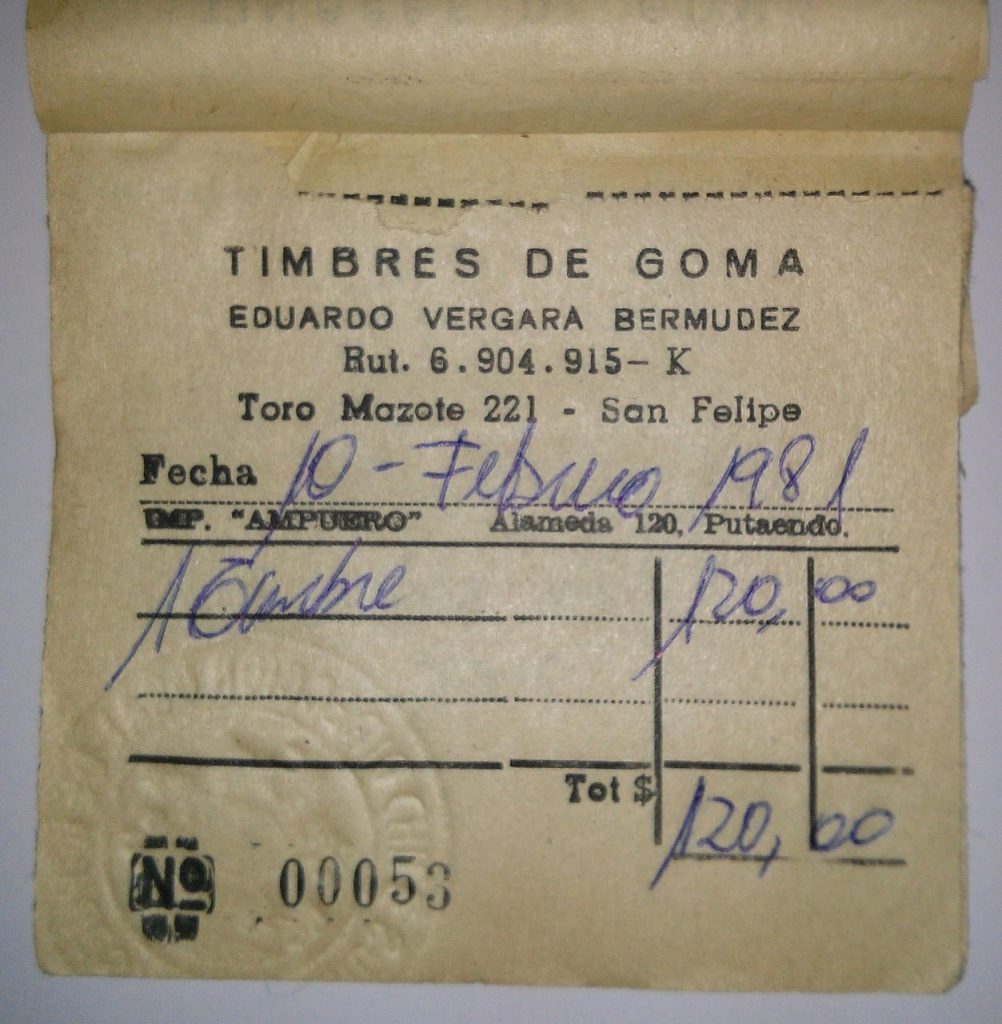 Quiénes somos 11 Boleta de 1981 valor de un timbre Timlaser