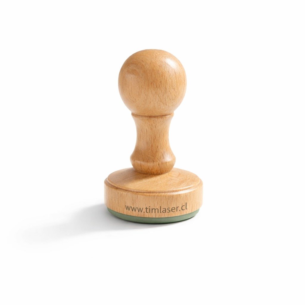 Timbre de madera redondo personalizado de 3,8 cm