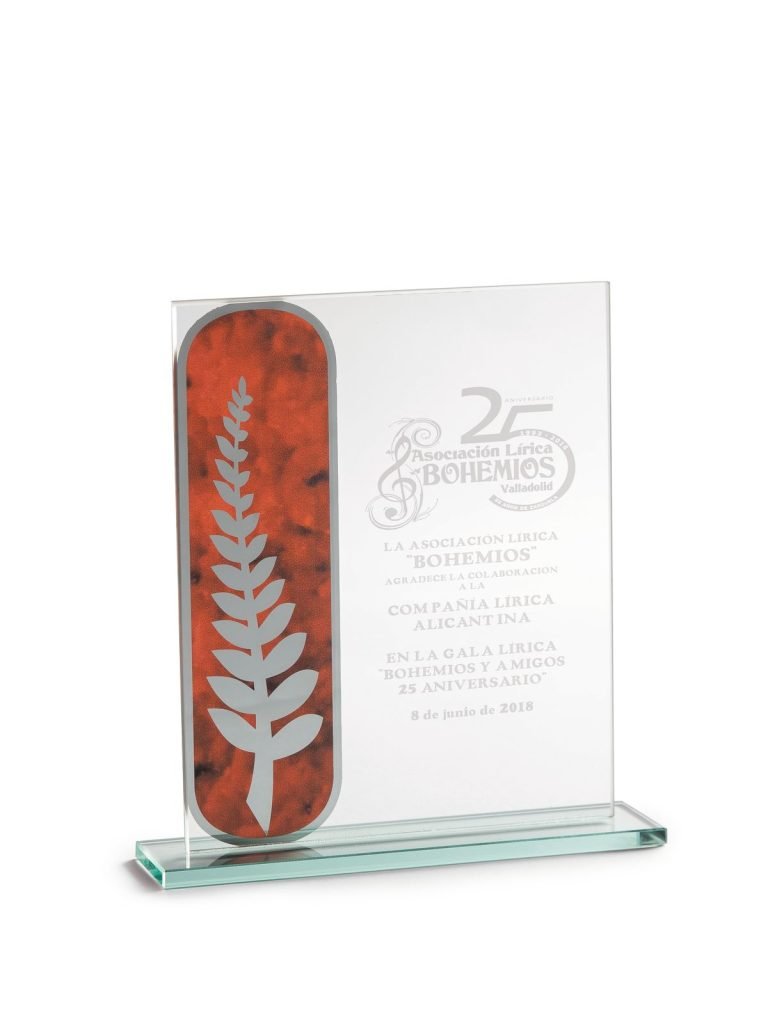 Galvano Cristal Rectangular 2360 con Grabado Personalizado
