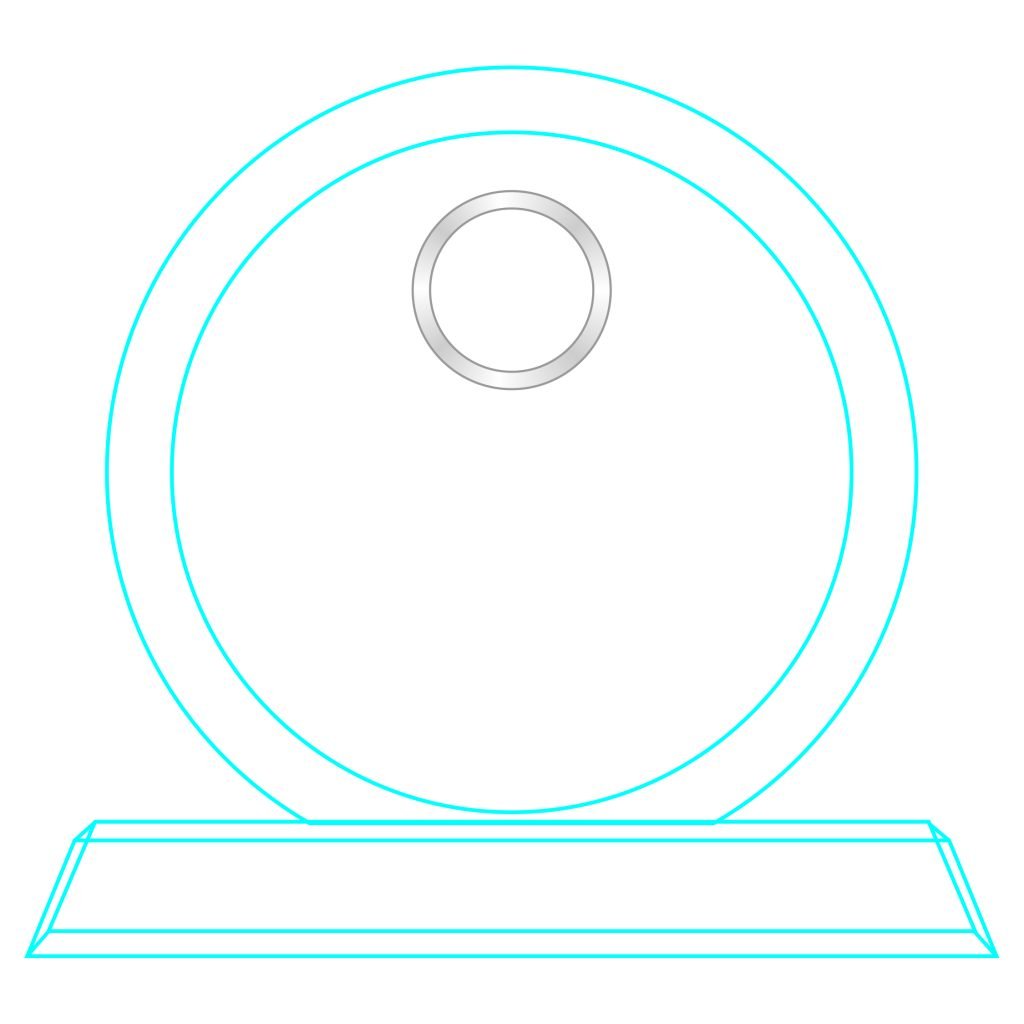 Galvano Cristal Reloj Circular CC 01 con Grabado Personalizado – vista 5