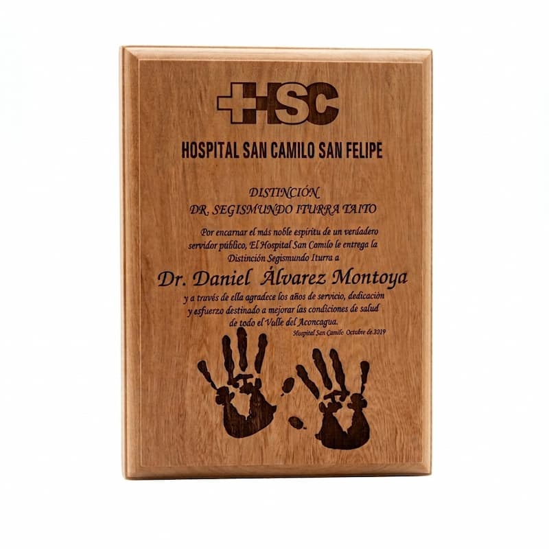 Galvano Madera Retablo Raulí con Grabado Personalizado